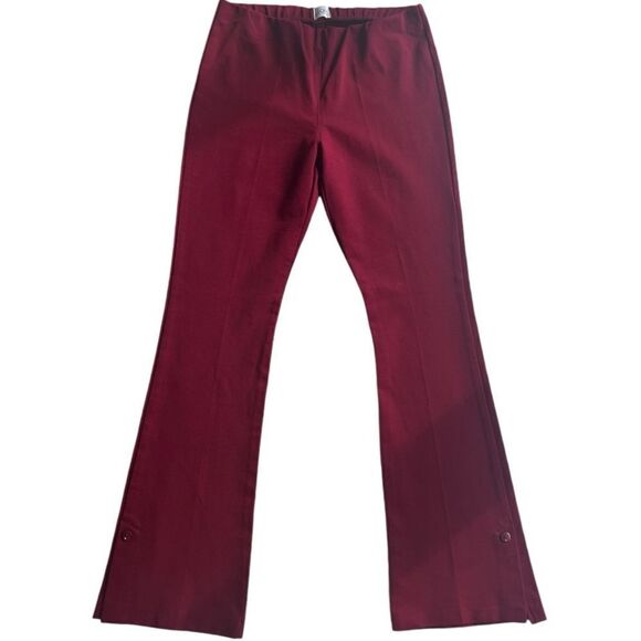 ZOE Woman’s Straight Fit Slight Flare Bottom Pants In Burgundy Color Size L - Picture 1 of 9